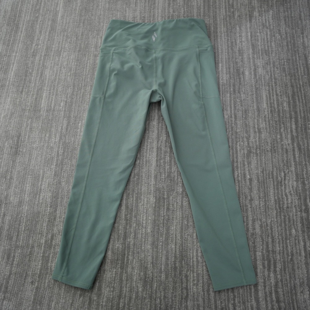 Skechers Pants Women Leggings Green Pockets Yoga Los Angeles Mid Medium 25x22.5